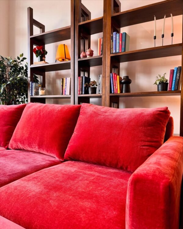 Crimson Elegance Contemporary Red Sofa