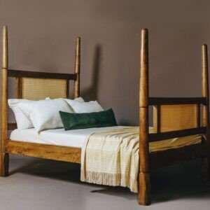 Baxton Studio Malia Rattan Canopy Bed