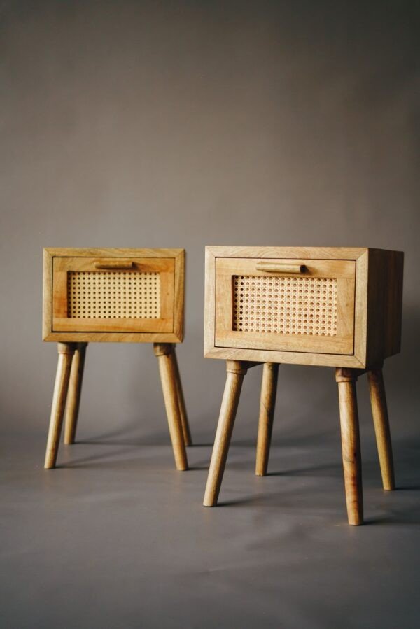 Oikiture Rattan Bedside Table