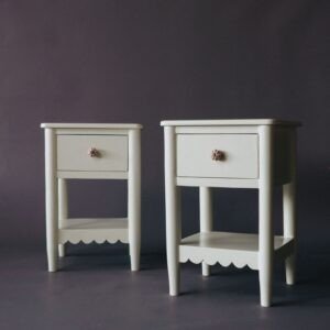 Scalloped 2 Drawer Bedside Table