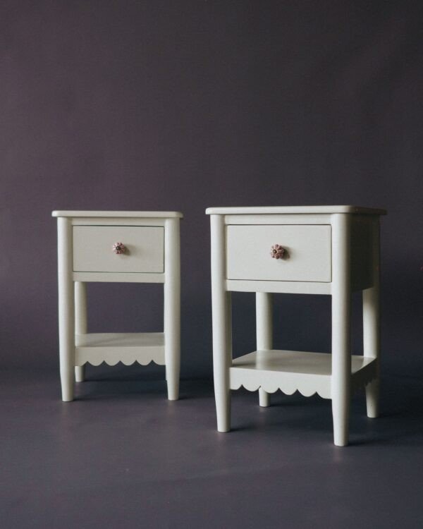 Scalloped 2 Drawer Bedside Table